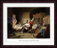 President Lincoln Writing the Emancipation Proclamation Fine Art Print