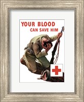 Vintage Red Cross - Your Blood Can Save Him Fine Art Print