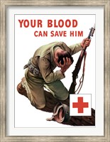 Vintage Red Cross - Your Blood Can Save Him Fine Art Print