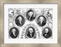 First Six Presidents of The United States Fine Art Print