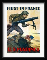 First in France - U.S. Marines Fine Art Print