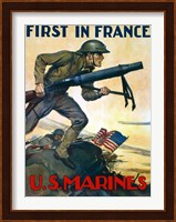 First in France - U.S. Marines Fine Art Print