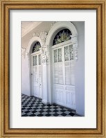 Historic District Doors with Stucco Decor and Tiled Floor, Puerto Rico Fine Art Print