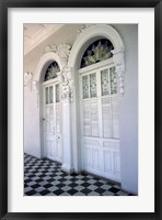 Historic District Doors with Stucco Decor and Tiled Floor, Puerto Rico Fine Art Print