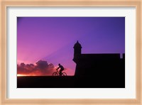 Sunset Bike Ride at El Morro Fort, Old San Juan, Puerto Rico Fine Art Print