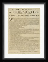 United States Declaration of Independence Framed Print
