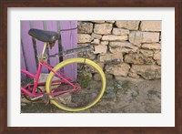 Colorful Bicycle on Salt Cay Island, Turks and Caicos, Caribbean Fine Art Print