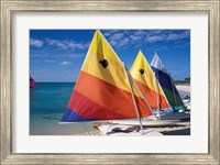 Sailboats on the Beach at Princess Cays, Bahamas Fine Art Print