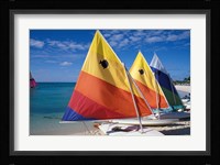 Sailboats on the Beach at Princess Cays, Bahamas Fine Art Print