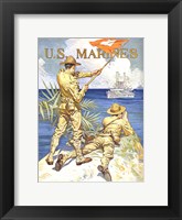 WWI - Two Marines on the Beach Fine Art Print