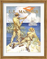 WWI - Two Marines on the Beach Fine Art Print