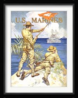 WWI - Two Marines on the Beach Fine Art Print