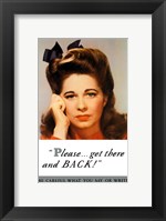World War II - Please Get There and Back! Fine Art Print
