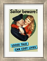 Sailor Beware , Loose Talk Can Cost Lives Fine Art Print