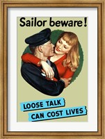 Sailor Beware , Loose Talk Can Cost Lives Fine Art Print