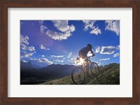 Mountain Biker at Sunset, Canmore, Alberta, Canada Fine Art Print