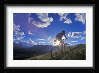 Mountain Biker at Sunset, Canmore, Alberta, Canada Fine Art Print