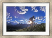 Mountain Biker at Sunset, Canmore, Alberta, Canada Fine Art Print