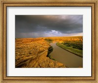 Approaching storm on the Milk River at Writing on Stone Provincial Park, Alberta, Canada Fine Art Print
