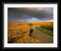 Approaching storm on the Milk River at Writing on Stone Provincial Park, Alberta, Canada Fine Art Print