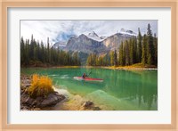 Kayaker on Maligne Lake, Jasper National Park, Alberta, Canada Fine Art Print