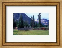 Log Cabin, Horse and Corral, Banff National Park, Alberta, Canada Fine Art Print