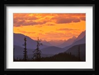 Alberta, Baniff NP, Sunset on Mountain ridges Fine Art Print