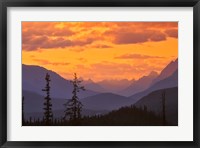 Alberta, Baniff NP, Sunset on Mountain ridges Fine Art Print