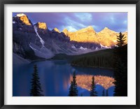 Lake Moraine at First Light, Banff National Park, Alberta, Canada Framed Print