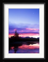 Crescent Moon Over Vermillion Lake in Banff National Park, Alberta, Canada Fine Art Print