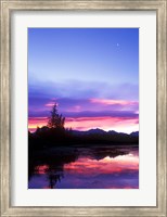 Crescent Moon Over Vermillion Lake in Banff National Park, Alberta, Canada Fine Art Print