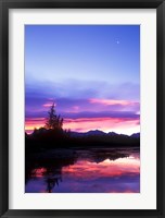 Crescent Moon Over Vermillion Lake in Banff National Park, Alberta, Canada Fine Art Print