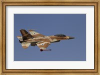An F-16A Netz of the Israeli Air Force in flight over Israel Fine Art Print