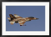 An F-16A Netz of the Israeli Air Force in flight over Israel Fine Art Print