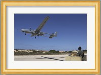 An IAI Heron Unmanned Aerial Vehicle takes off the runway Fine Art Print