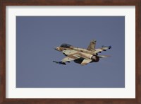 An F-16D Barak of the Israeli Air Force flying over Israel Fine Art Print