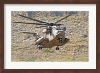 A CH-53 Yasur 2000 of the Israeli Air Force landing in the field Fine Art Print
