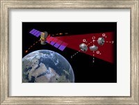 Illustration of the reaction-wheel attitude control system on a spacecraft Fine Art Print