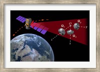Illustration of the reaction-wheel attitude control system on a spacecraft Fine Art Print