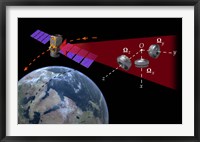 Illustration of the reaction-wheel attitude control system on a spacecraft Fine Art Print