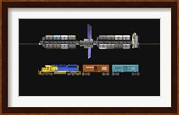 Lunar space elevator compared to a locomotive Fine Art Print