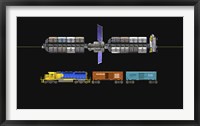 Lunar space elevator compared to a locomotive Fine Art Print