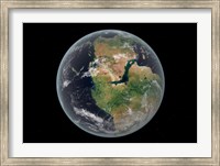 Western hemisphere of the Earth during the Early Jurassic period Fine Art Print