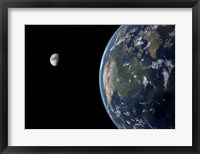 View of North America with rise in sea level 330 feet above average Fine Art Print