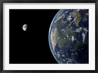 View of North America with rise in sea level 330 feet above average Fine Art Print