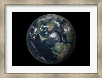 Planet Earth 90 million years ago during the Late Cretaceous Period Fine Art Print