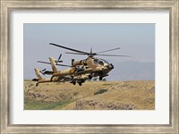Two AH-64A Peten attack helicopters of the Israeli Air Force Fine Art Print