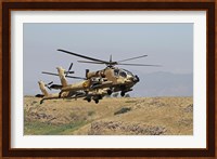 Two AH-64A Peten attack helicopters of the Israeli Air Force Fine Art Print