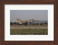 An F-16D Barak of the Israeli Air Force taking off Fine Art Print