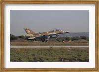 An F-16D Barak of the Israeli Air Force taking off Fine Art Print